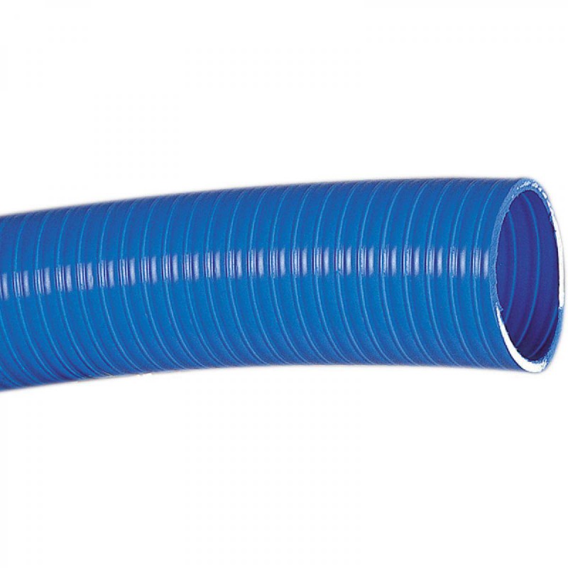 Tuyau de refoulement 40mm 10 mètres pour l'évacuation de l'eau, Caoutchouc  plat en polyester PVC bleu pour le feu et les piscine